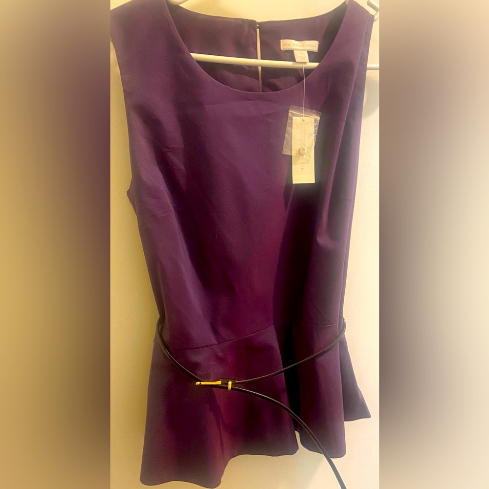 Poplin top with belt